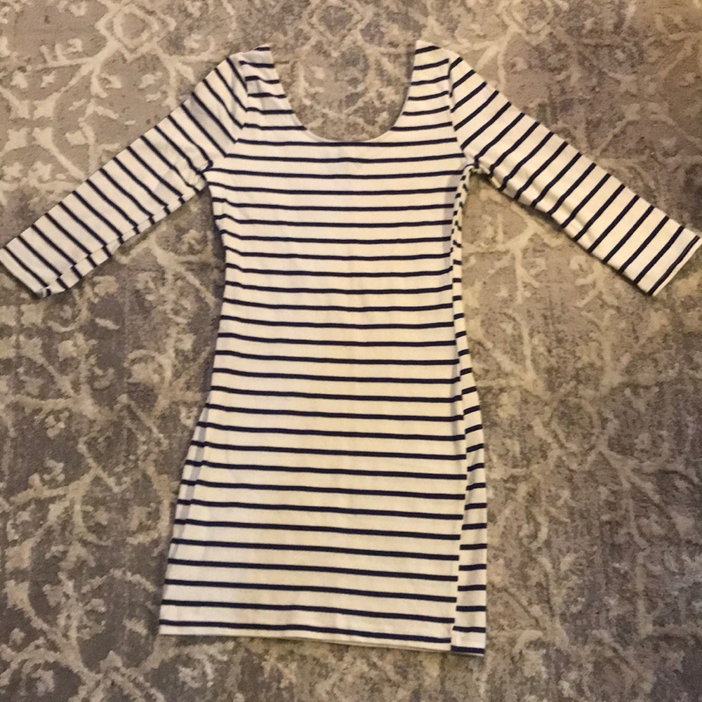 Navy blue and white dress